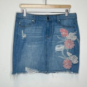 Liverpool Jean skirt embroidered size 8